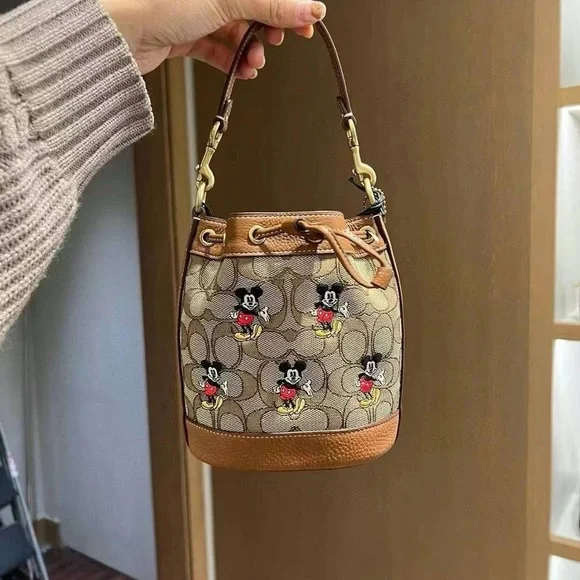 NWT Disney X Coach Mini Dempsey Bucket Bag With Mickey Mouse CN499